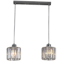 2-bulb Kwarc pendant lamp with crystal lampshade