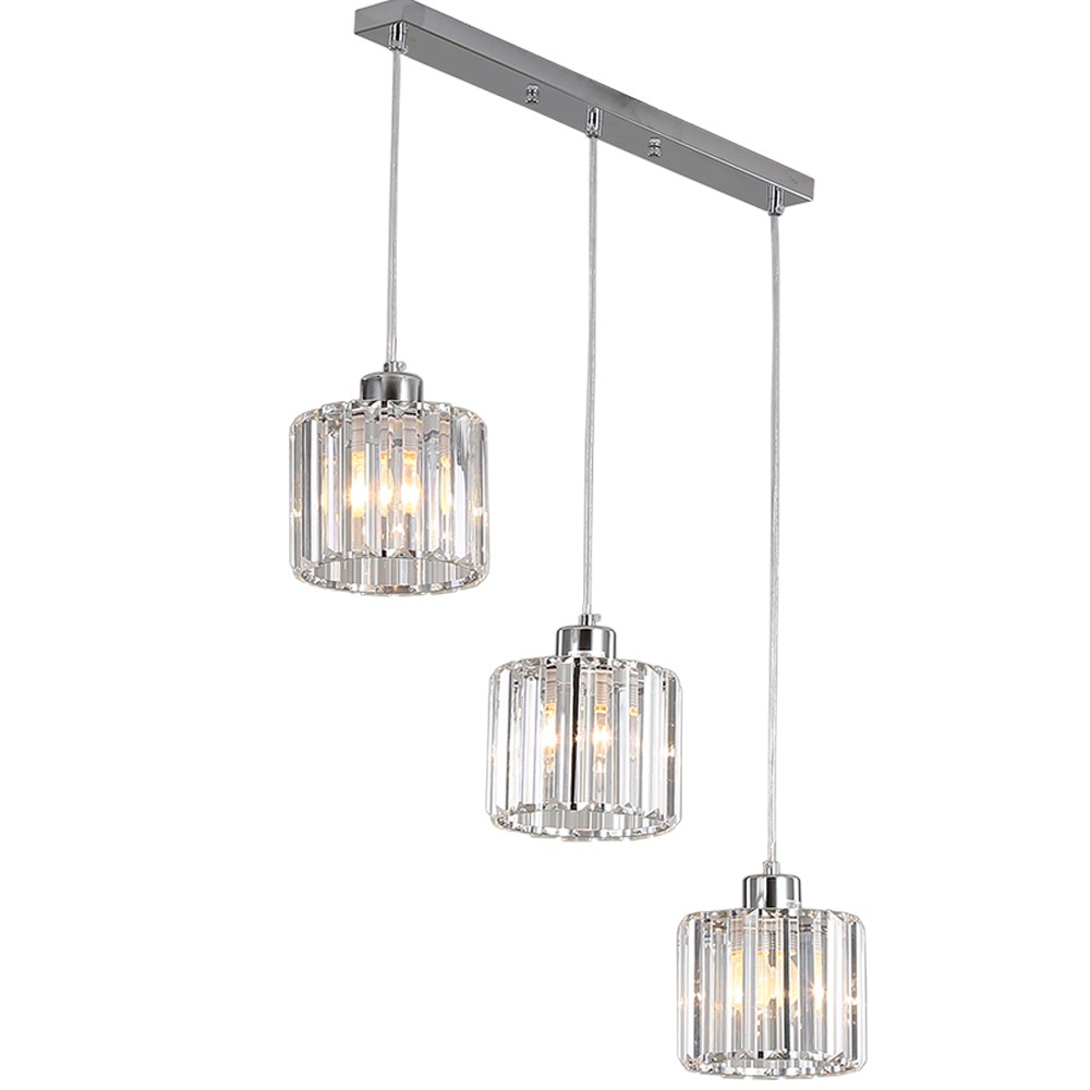 Pendant lamp Kwarc 3-bulb with crystal lampshade