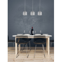 Pendant lamp Kwarc 3-bulb with crystal lampshade