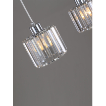 Pendant lamp Kwarc 3-bulb with crystal lampshade