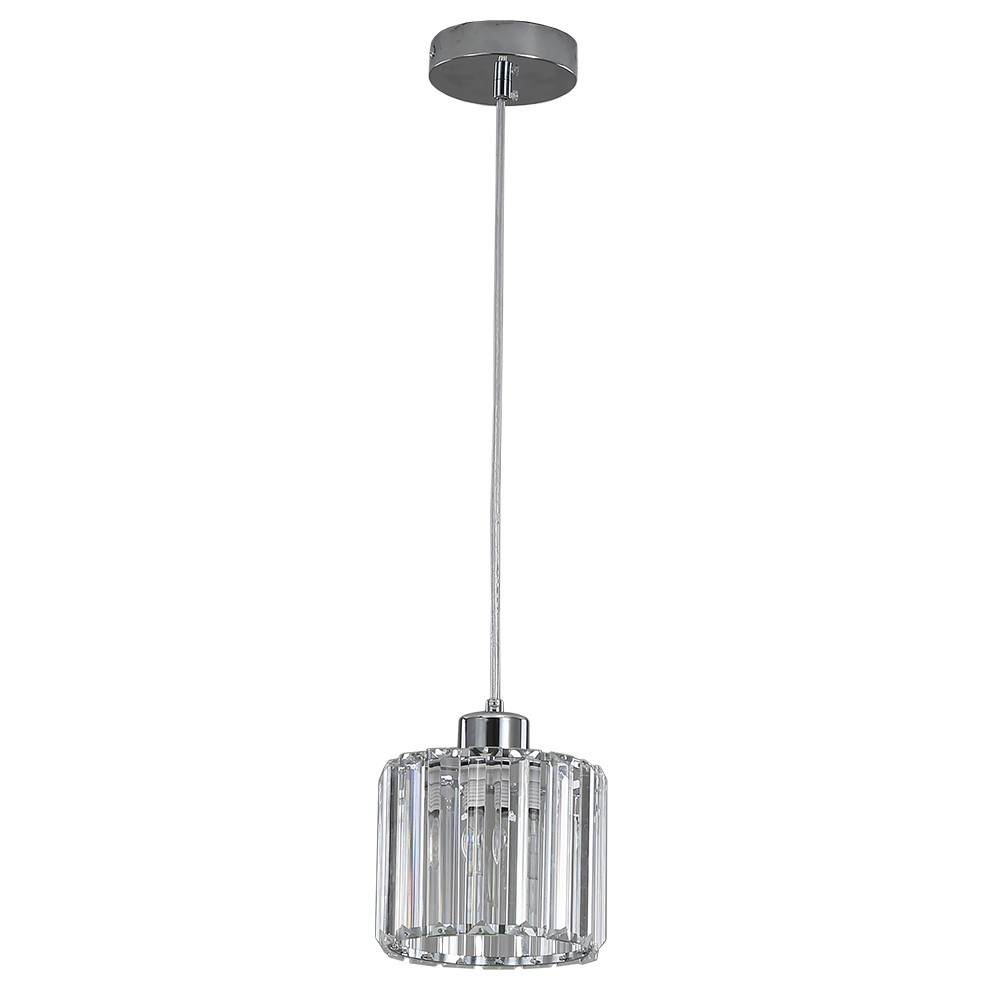 Pendant lamp Kwarc, 1-bulb with crystal lampshade