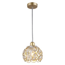 Hanging lamp Florence Glam gold with openwork lampshade with crystals
