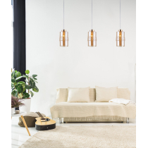 Gold pendant lamp BERGEN, glass shade, Scandinavian design