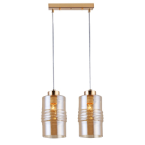 Gold pendant lamp BERGEN, glass shade, Scandinavian design