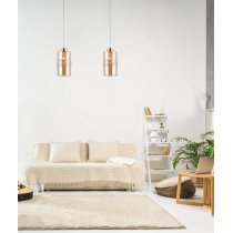 Gold pendant lamp BERGEN, glass shade, Scandinavian design