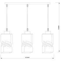 LARVIK pendant lamp, twisted glass shade, Scandinavian design