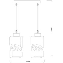 LARVIK pendant lamp, twisted glass shade, Scandinavian design