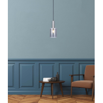 Satin Scandinavian pendant lamp LAHTI, smoke shade