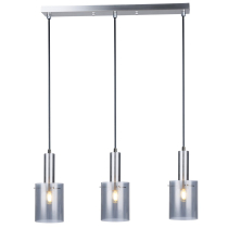 Satin Scandinavian pendant lamp LAHTI, 3 smoke shades