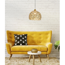 Hanging lamp Florence Glam gold with openwork lampshades with crystals