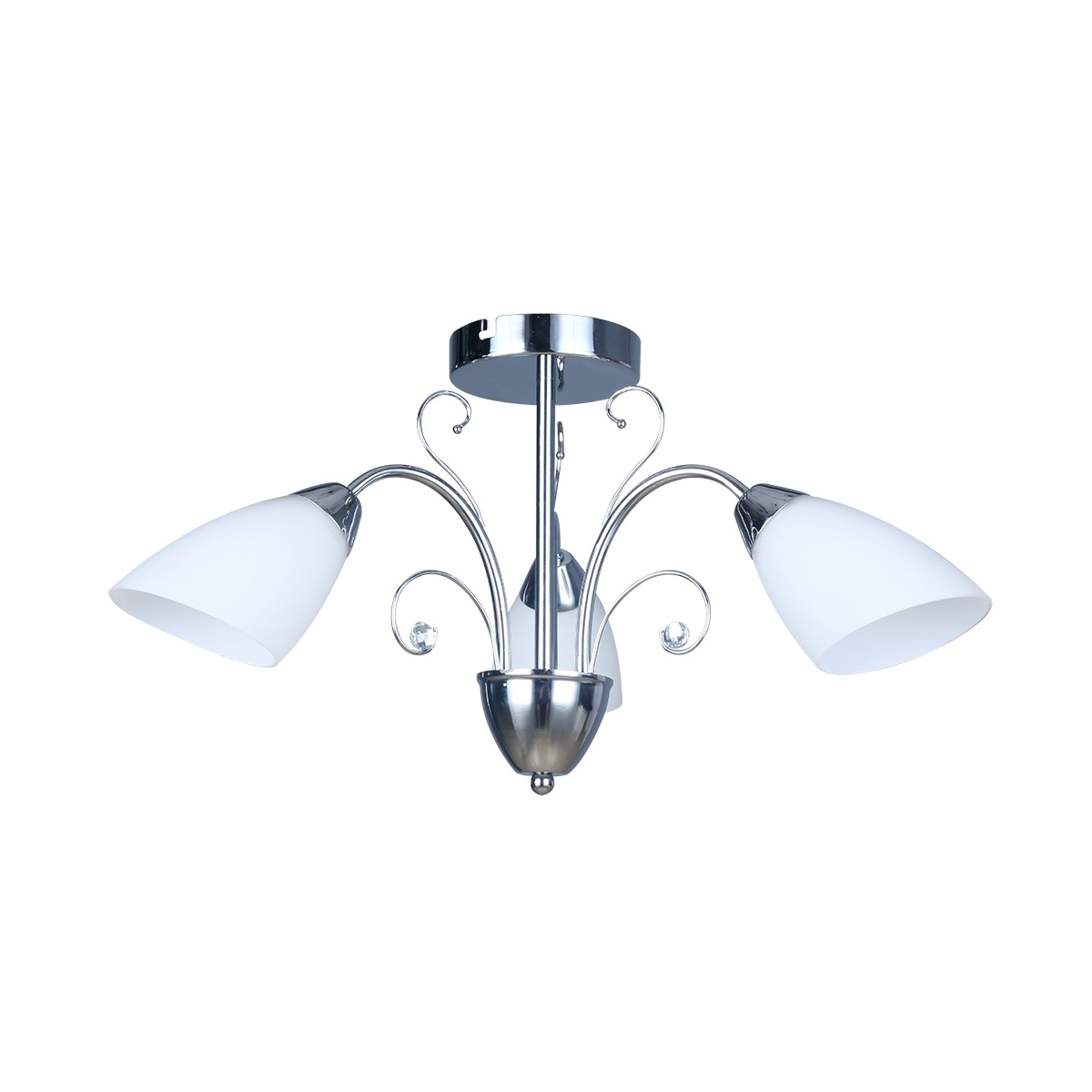 Italian design ceiling lamp, chrome