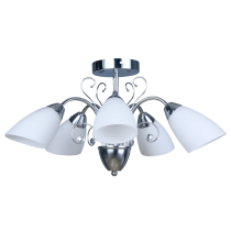 Italian design ceiling lamp, chrome