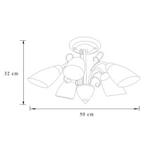 Italian design ceiling lamp, chrome