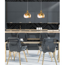 Modern design hanging lamp TULIP, golden color