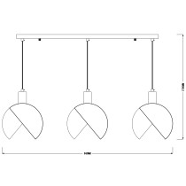 Modern design hanging lamp TULIP, golden color