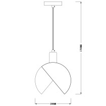 Modern design hanging lamp TULIP, golden color