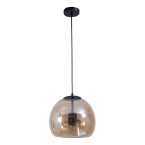 Hanging lamp OPTIMA, a concave amber shade