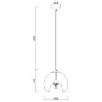 Hanging lamp OPTIMA, a concave amber shade