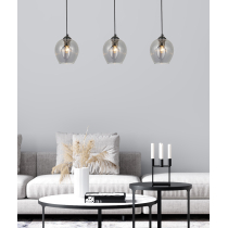 HANSEN black pendant lamp, Scandinavian design, 3 light source