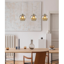 HANSEN gold pendant lamp, Scandinavian design, 3 light source