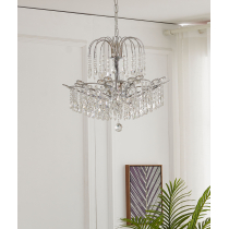 Classic design chrome, 5-bulb ELICA crystal chandelier