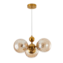 Modern pendant lamp CASTILLO champagne color, oval shade, 3 light source