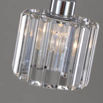 Chrome chandelier Kwarc, crystal lampshade with 3 arms