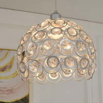 Hanging lamp Florence Glam silver with openwork lampshades with crystals