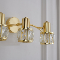 Ceiling lamp AVA gold, crystal shade, 3 light source