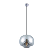 Modern hanging lamp CINDY, glass, smoky, concave lampshade