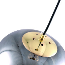 Modern hanging lamp CINDY, glass, smoky, concave lampshade