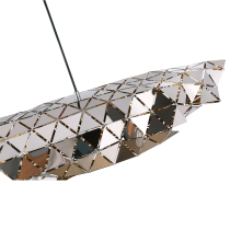 Designer pendant lamp COMET, chrome, metal structure, 2 light source