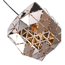 COMET design pendant lamp, chrome metal structure, 25 cm diameter