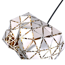 COMET design pendant lamp, chrome metal structure, 25 cm diameter