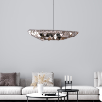 Designer pendant lamp COMET, chrome, metal structure, 2 light source