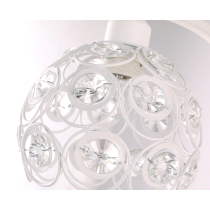 White 5-armed Florence chandelier, openwork lampshades with crystals