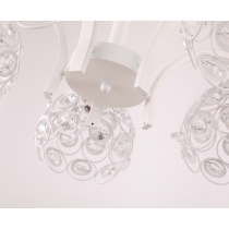 White 5-armed Florence chandelier, openwork lampshades with crystals