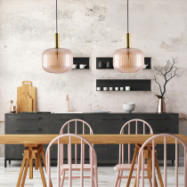 Modern design, FRANCESCO pendant lamp, amber shade