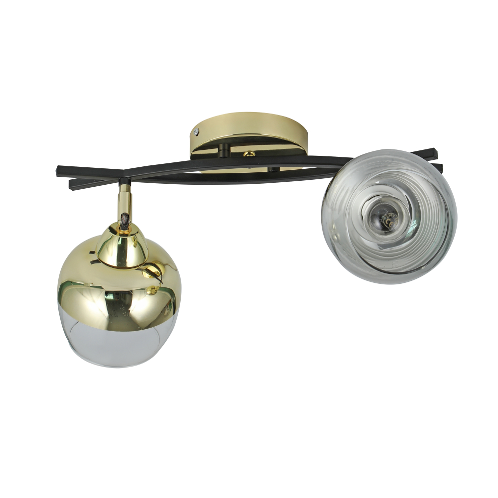 Ceiling lamp on a beam MOMO, 2 arms, gold