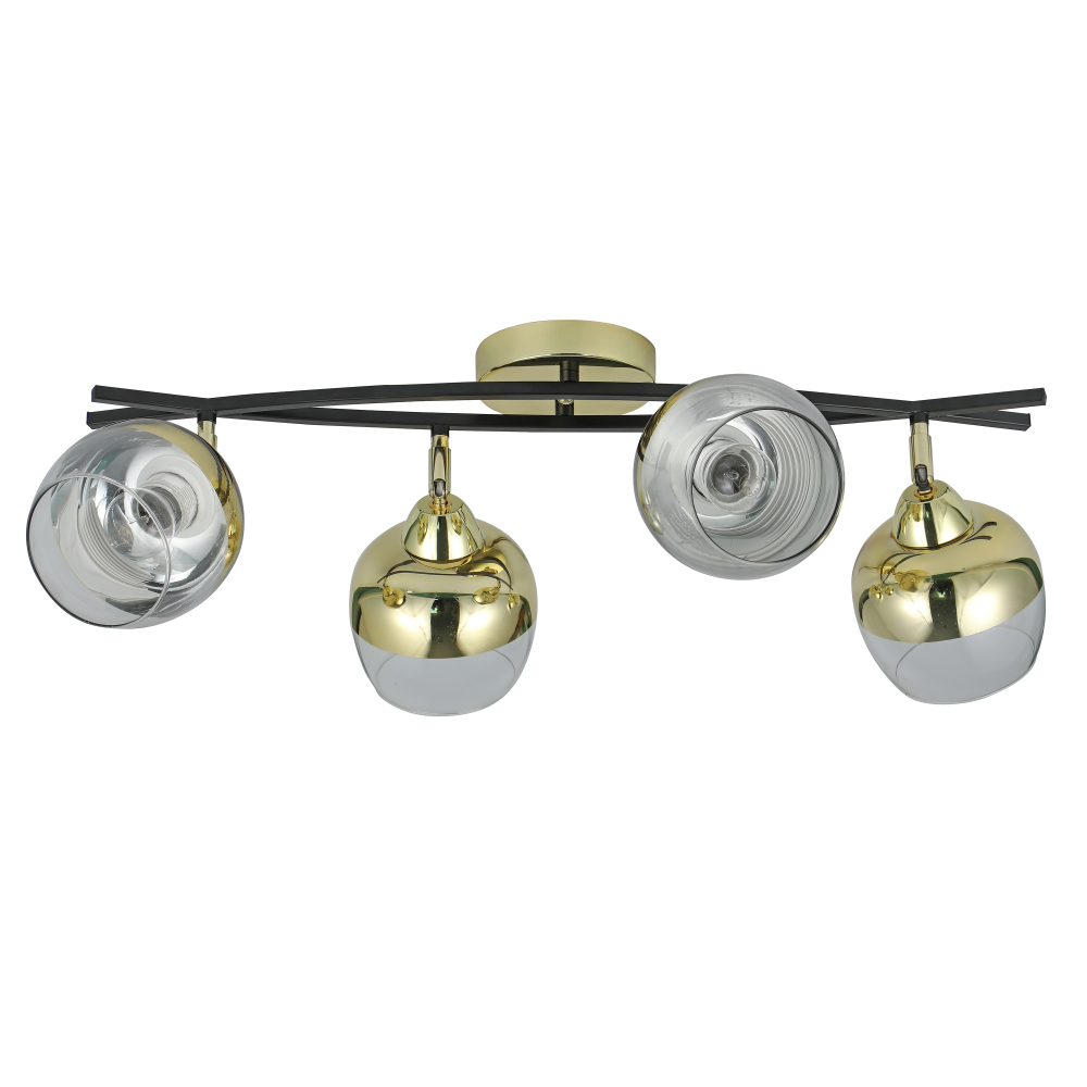 Ceiling lamp on a beam MOMO, 4-arm, gold