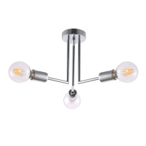 Lamp in the industrial, loft style, PIPES, chrome, 3 arms