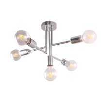 Lamp in the industrial, loft style, PIPES, chrome, 5 arms