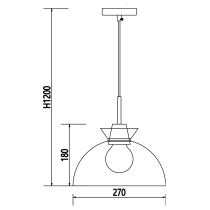 Scandinavian design of the Bjorn lamp, diameter 27 cm, transparent shade