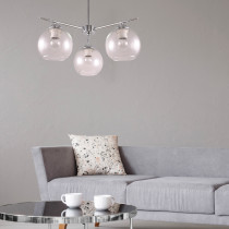 Scandinavian design, hanging lamp NOVA, 3-bulb, chrome