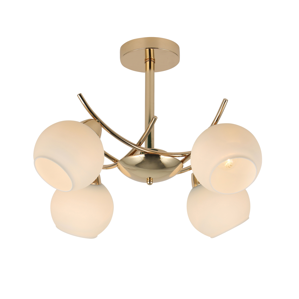 Argos ceiling lamp, minimalist design, gold, 4 light sources