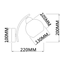 Argos wall lamp, minimalist design, chrome