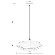 Bali hanging lamp in boho style, 40 cm diameter