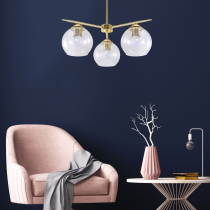 Scandinavian design, hanging lamp NOVA, 3-bulb, gold