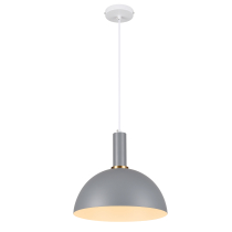 Lampa wisząca Omega, 30 cm średnica, styl skandynawski, szara