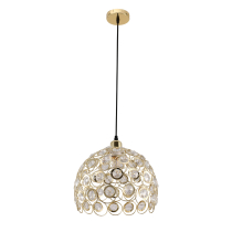 Florence Glam hanging lamp shiny gold with crystals, 30 cm in diameter